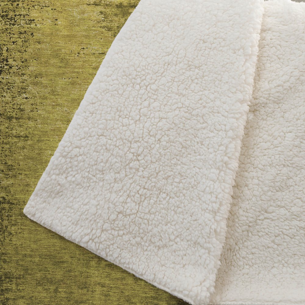 Premium Machine Washable ASB554 Gold 50" x 70" Sherpa Throw Blanket. Picture 2