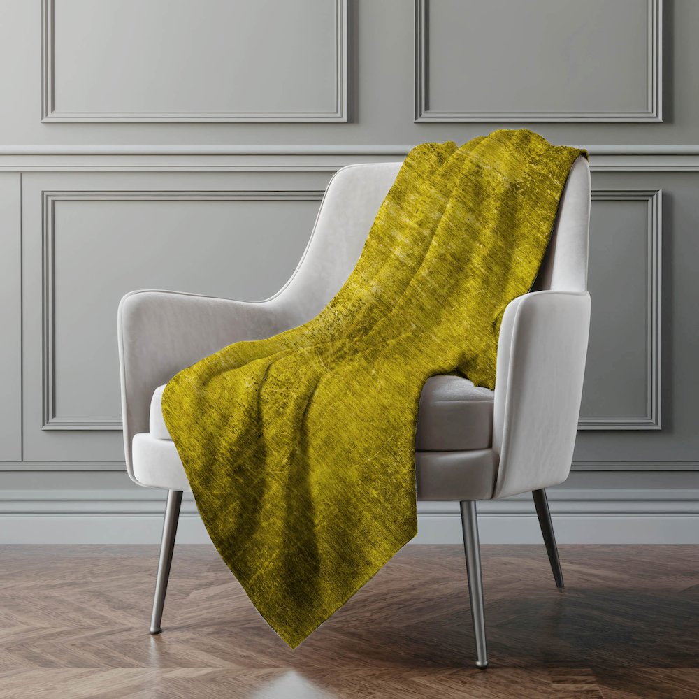 Premium Machine Washable ASB554 Gold 50" x 70" Sherpa Throw Blanket. Picture 4