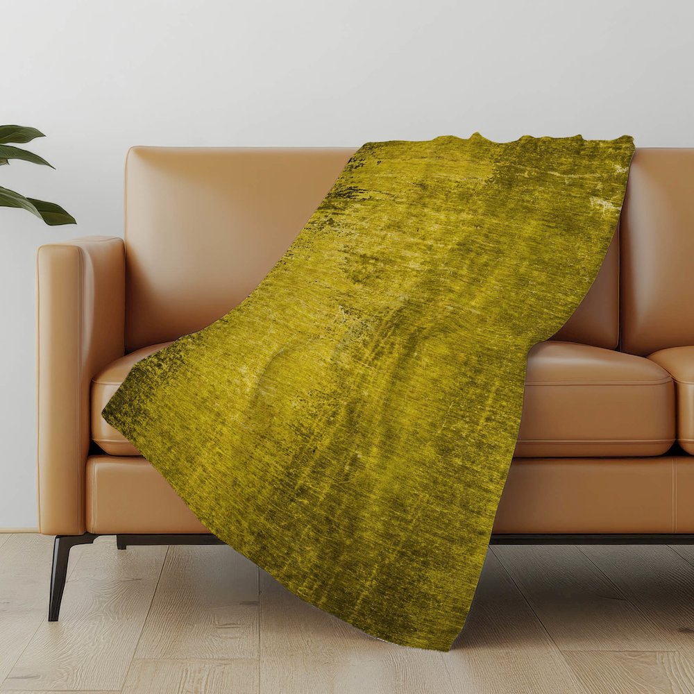 Premium Machine Washable ASB554 Gold 50" x 70" Sherpa Throw Blanket. Picture 5