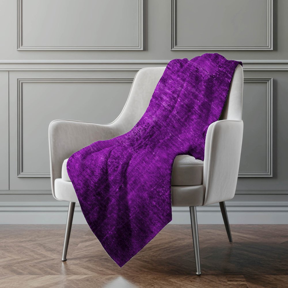 Premium Machine Washable ASB554 Purple 50" x 70" Sherpa Throw Blanket. Picture 4