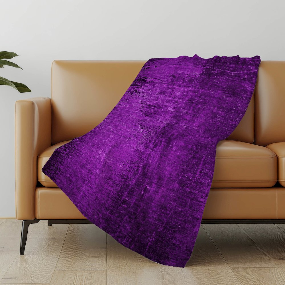 Premium Machine Washable ASB554 Purple 50" x 70" Sherpa Throw Blanket. Picture 5