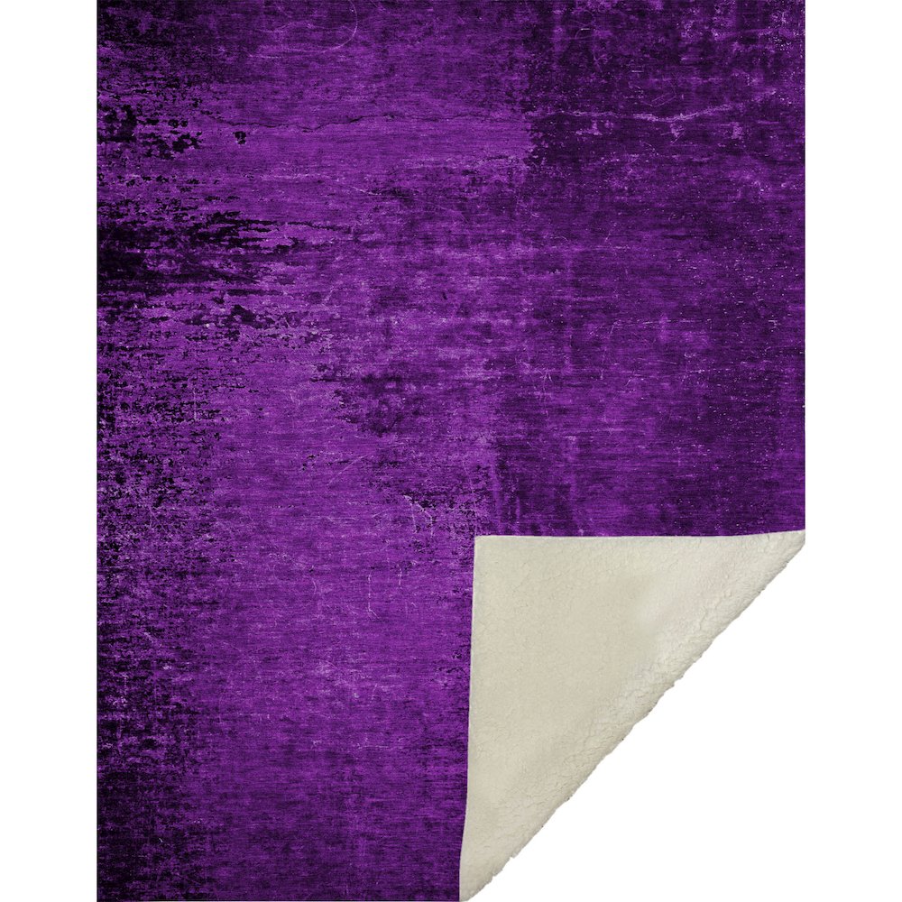 Premium Machine Washable ASB554 Purple 50" x 70" Sherpa Throw Blanket. Picture 1