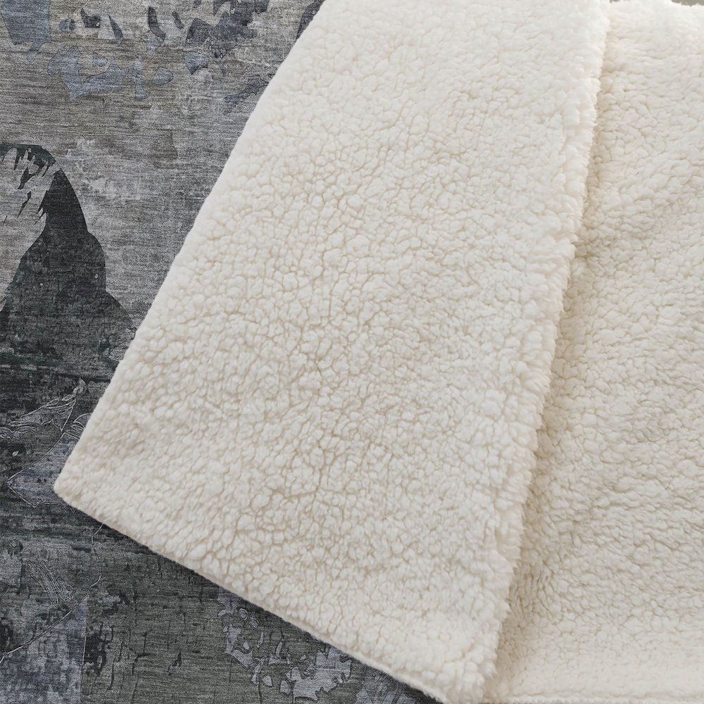 Premium Machine Washable ASB555 Gray 50" x 70" Sherpa Throw Blanket. Picture 2