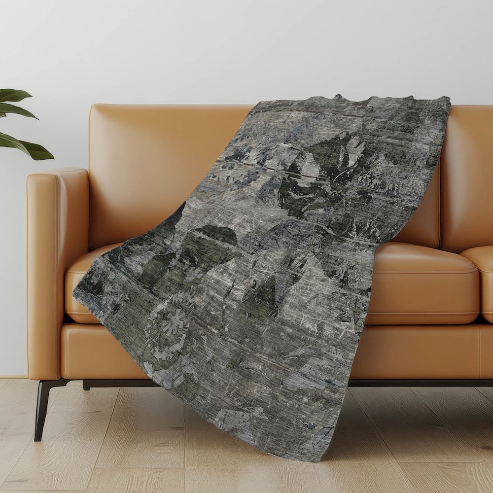 Premium Machine Washable ASB555 Gray 50" x 70" Sherpa Throw Blanket. Picture 5