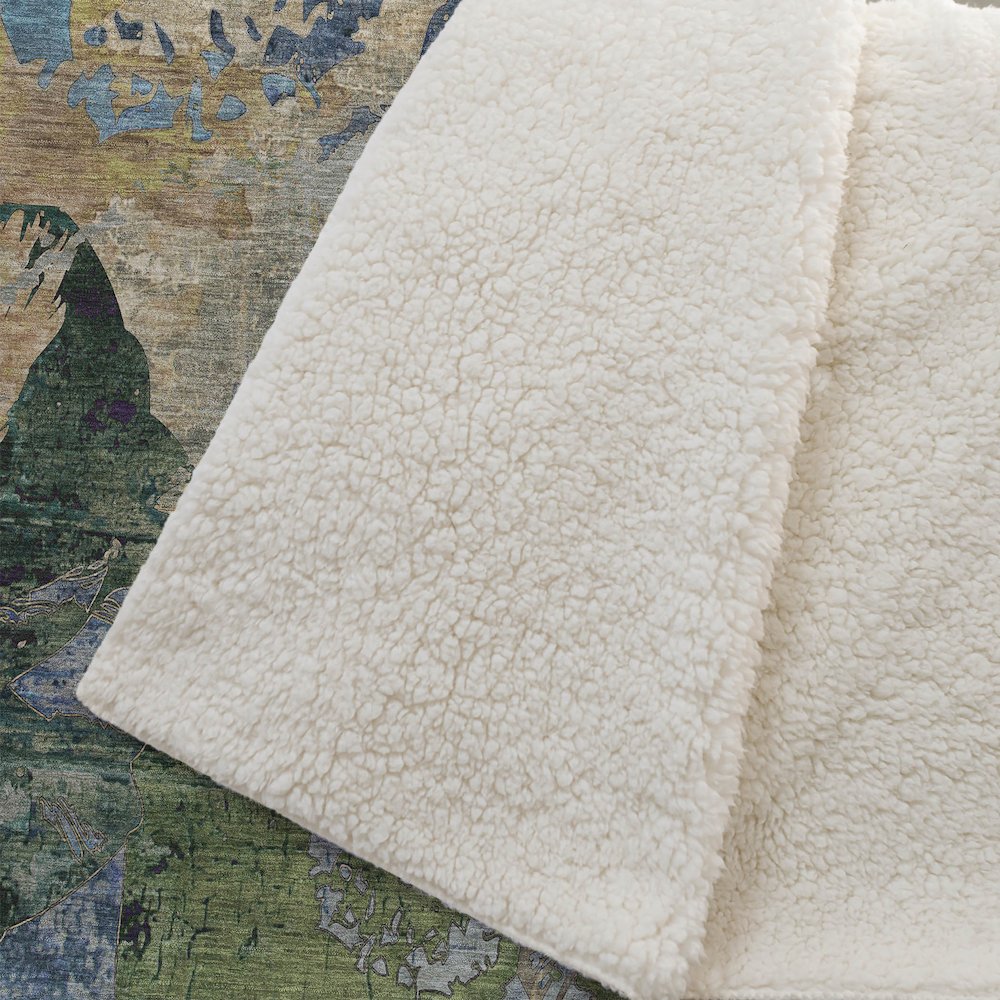 Premium Machine Washable ASB555 Taupe 50" x 70" Sherpa Throw Blanket. Picture 2