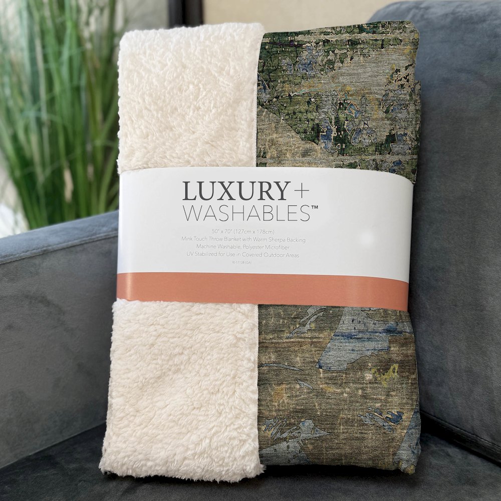 Premium Machine Washable ASB555 Taupe 50" x 70" Sherpa Throw Blanket. Picture 3