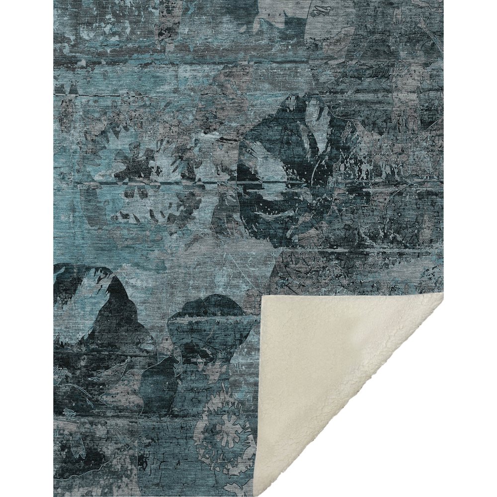 Premium Machine Washable ASB555 Teal 50" x 70" Sherpa Throw Blanket. Picture 1