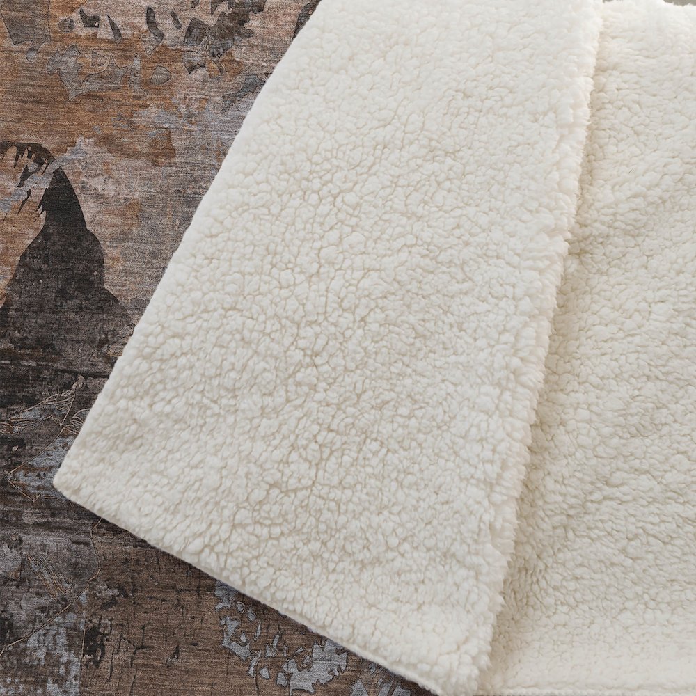 Premium Machine Washable ASB555 Terracotta 50" x 70" Sherpa Throw Blanket. Picture 2
