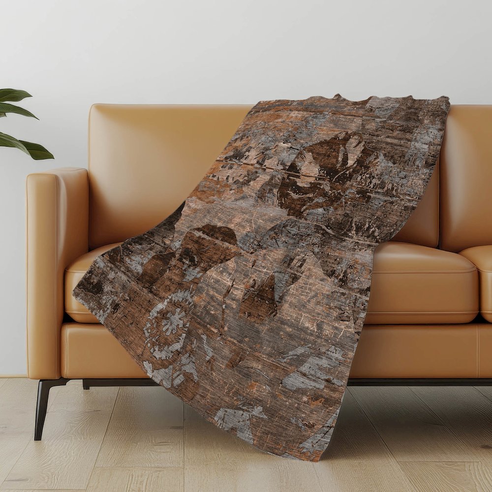 Premium Machine Washable ASB555 Terracotta 50" x 70" Sherpa Throw Blanket. Picture 5