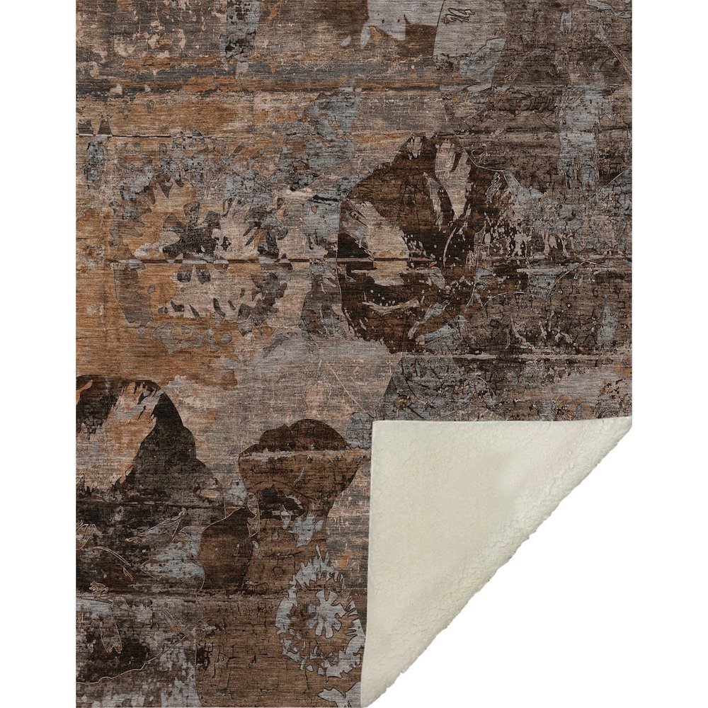 Premium Machine Washable ASB555 Terracotta 50" x 70" Sherpa Throw Blanket. Picture 1