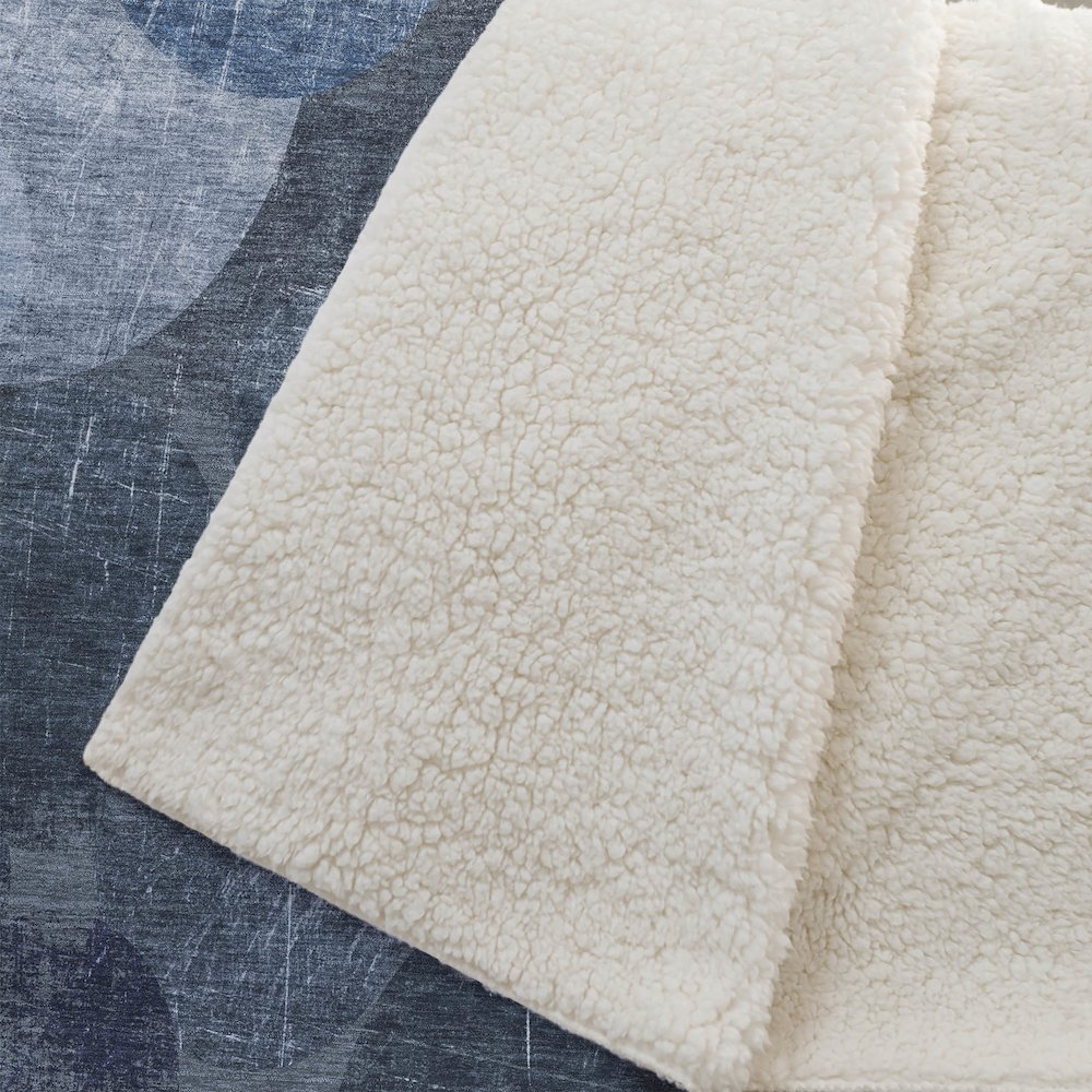 Premium Machine Washable ASB556 Blue 50" x 70" Sherpa Throw Blanket. Picture 2
