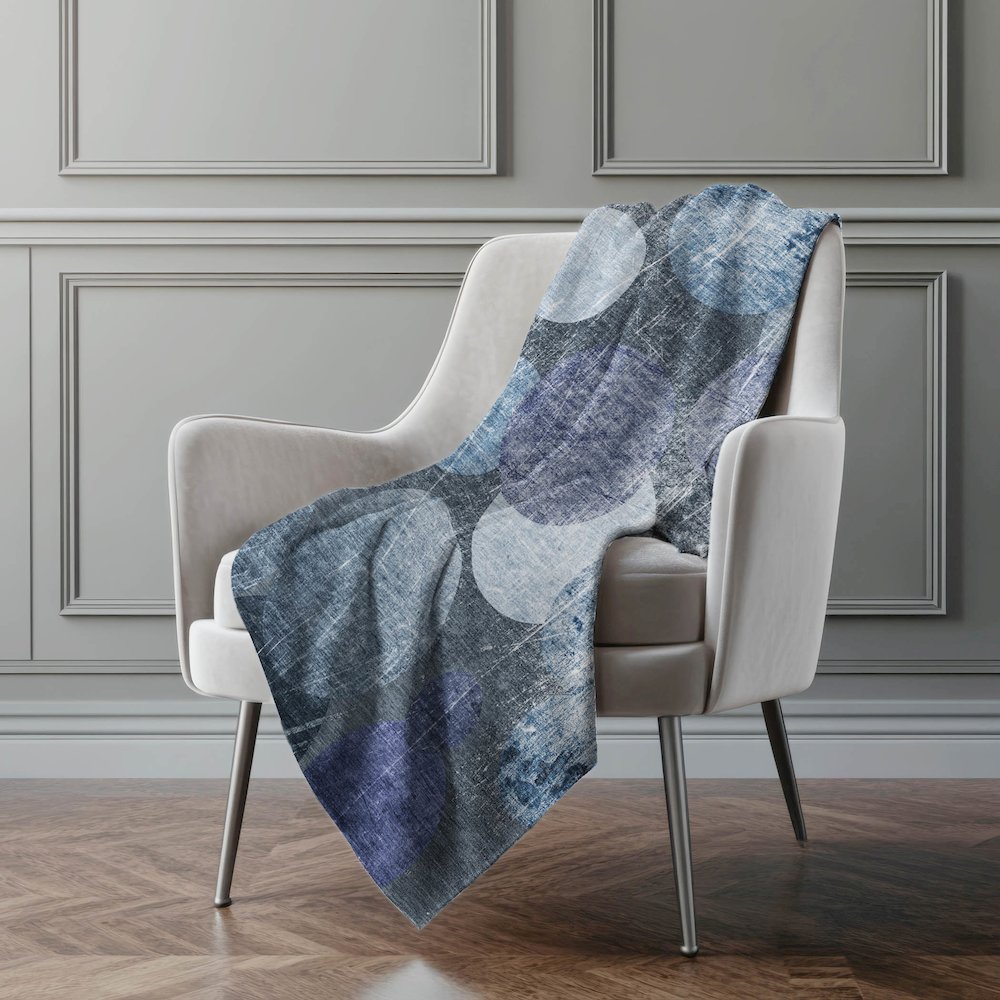Premium Machine Washable ASB556 Blue 50" x 70" Sherpa Throw Blanket. Picture 4