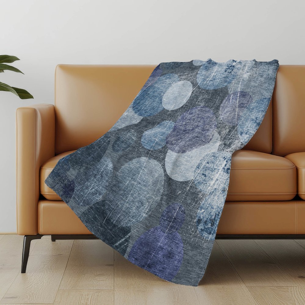 Premium Machine Washable ASB556 Blue 50" x 70" Sherpa Throw Blanket. Picture 5