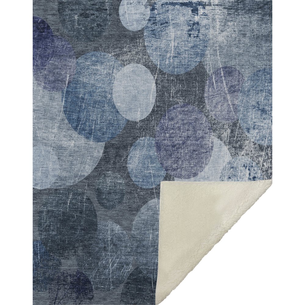 Premium Machine Washable ASB556 Blue 50" x 70" Sherpa Throw Blanket. Picture 1