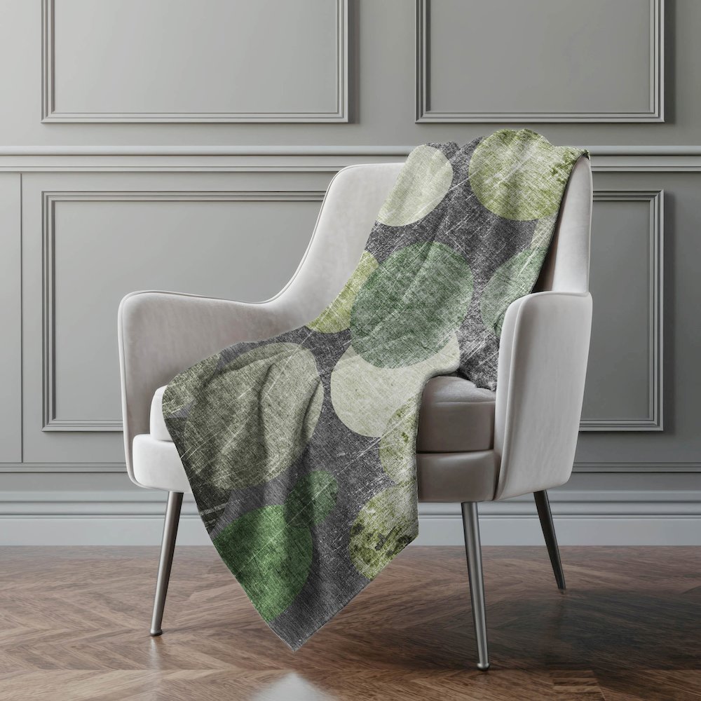 Premium Machine Washable ASB556 Green 50" x 70" Sherpa Throw Blanket. Picture 4