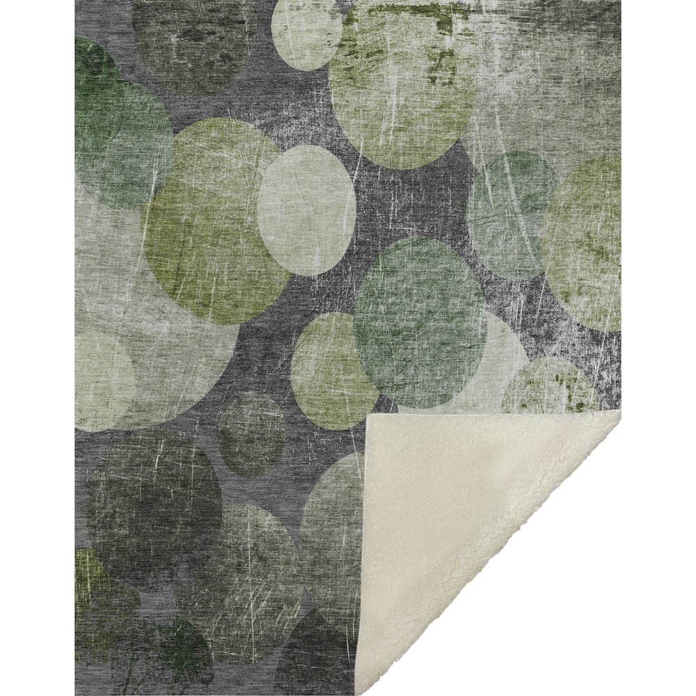 Premium Machine Washable ASB556 Green 50" x 70" Sherpa Throw Blanket. Picture 1
