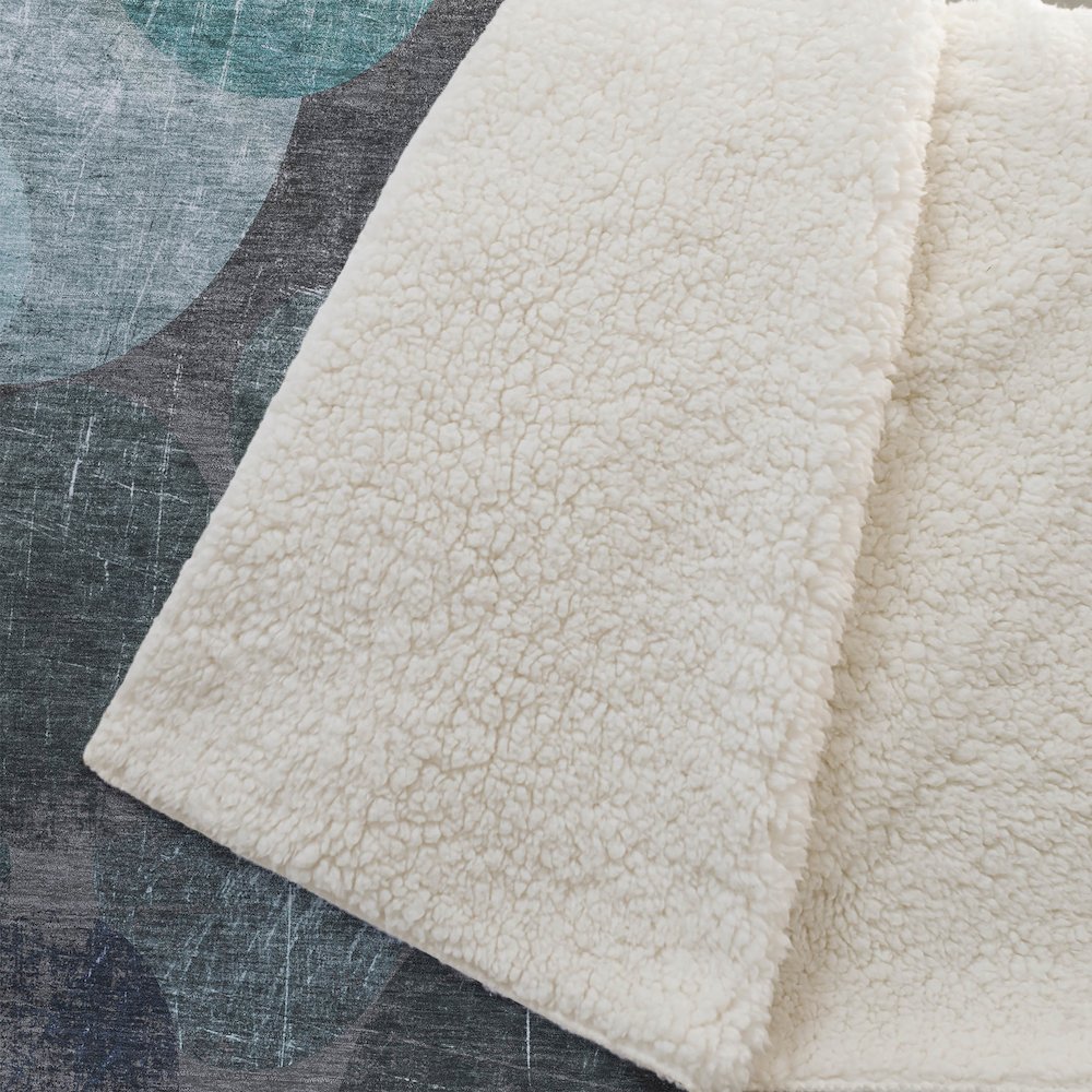 Premium Machine Washable ASB556 Teal 50" x 70" Sherpa Throw Blanket. Picture 2