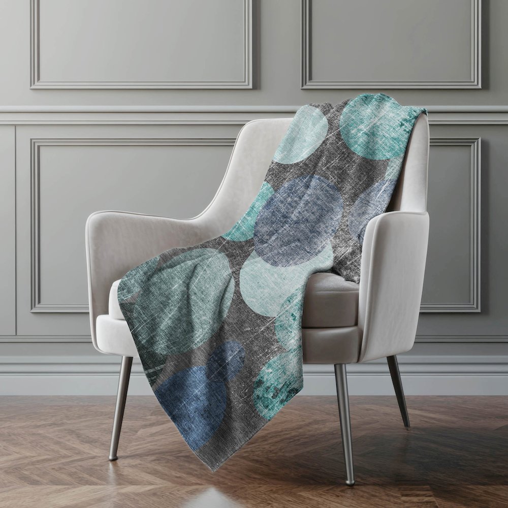 Premium Machine Washable ASB556 Teal 50" x 70" Sherpa Throw Blanket. Picture 4