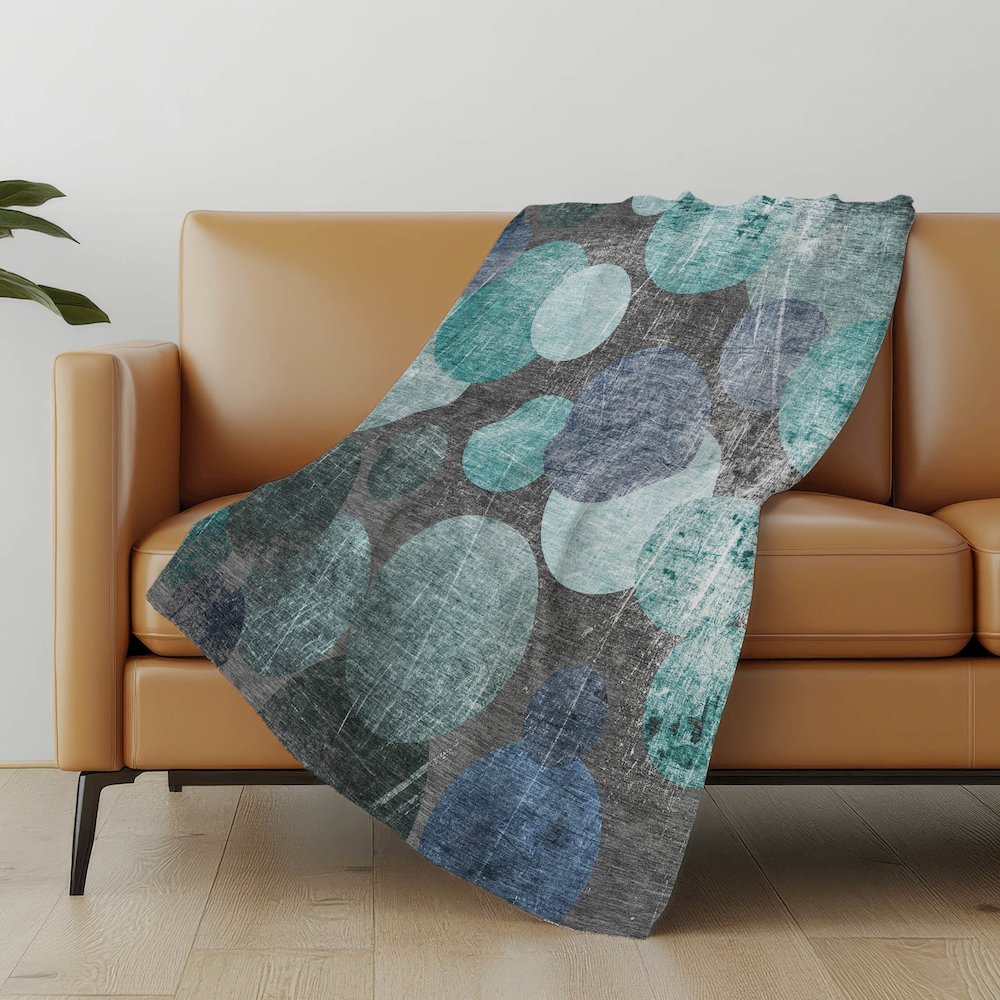 Premium Machine Washable ASB556 Teal 50" x 70" Sherpa Throw Blanket. Picture 5