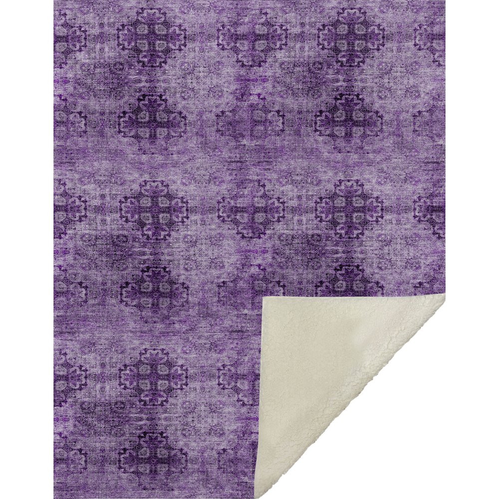 Premium Machine Washable ASB557 Eggplant 50" x 70" Sherpa Throw Blanket. Picture 1