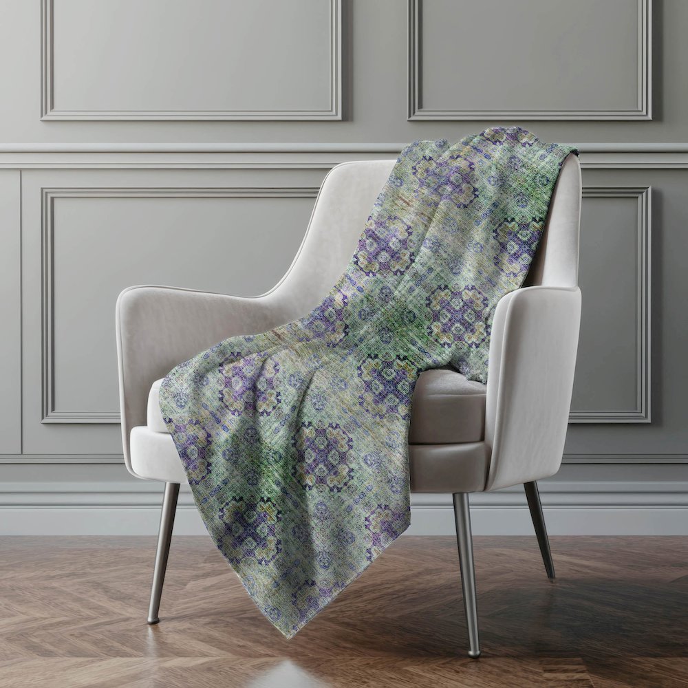 Premium Machine Washable ASB557 Purple 50" x 70" Sherpa Throw Blanket. Picture 4