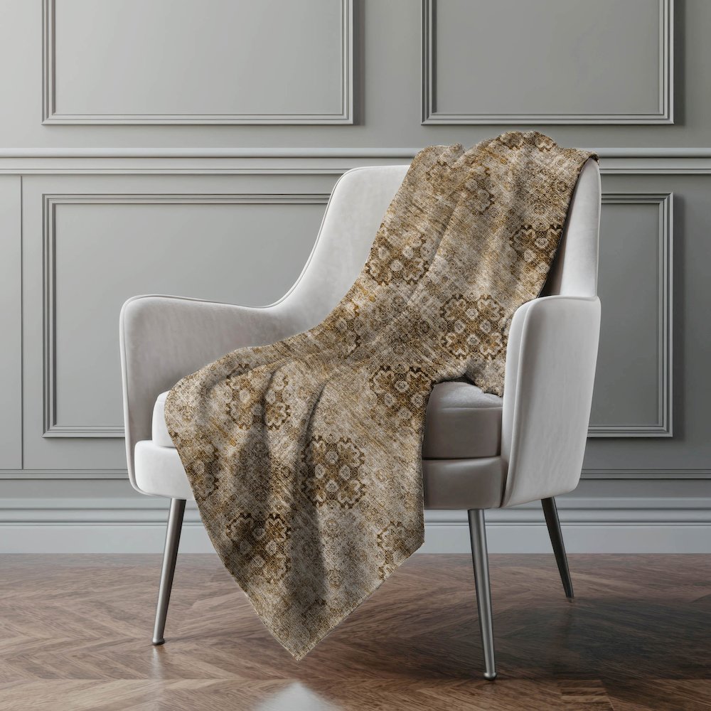 Premium Machine Washable ASB557 Taupe 50" x 70" Sherpa Throw Blanket. Picture 4