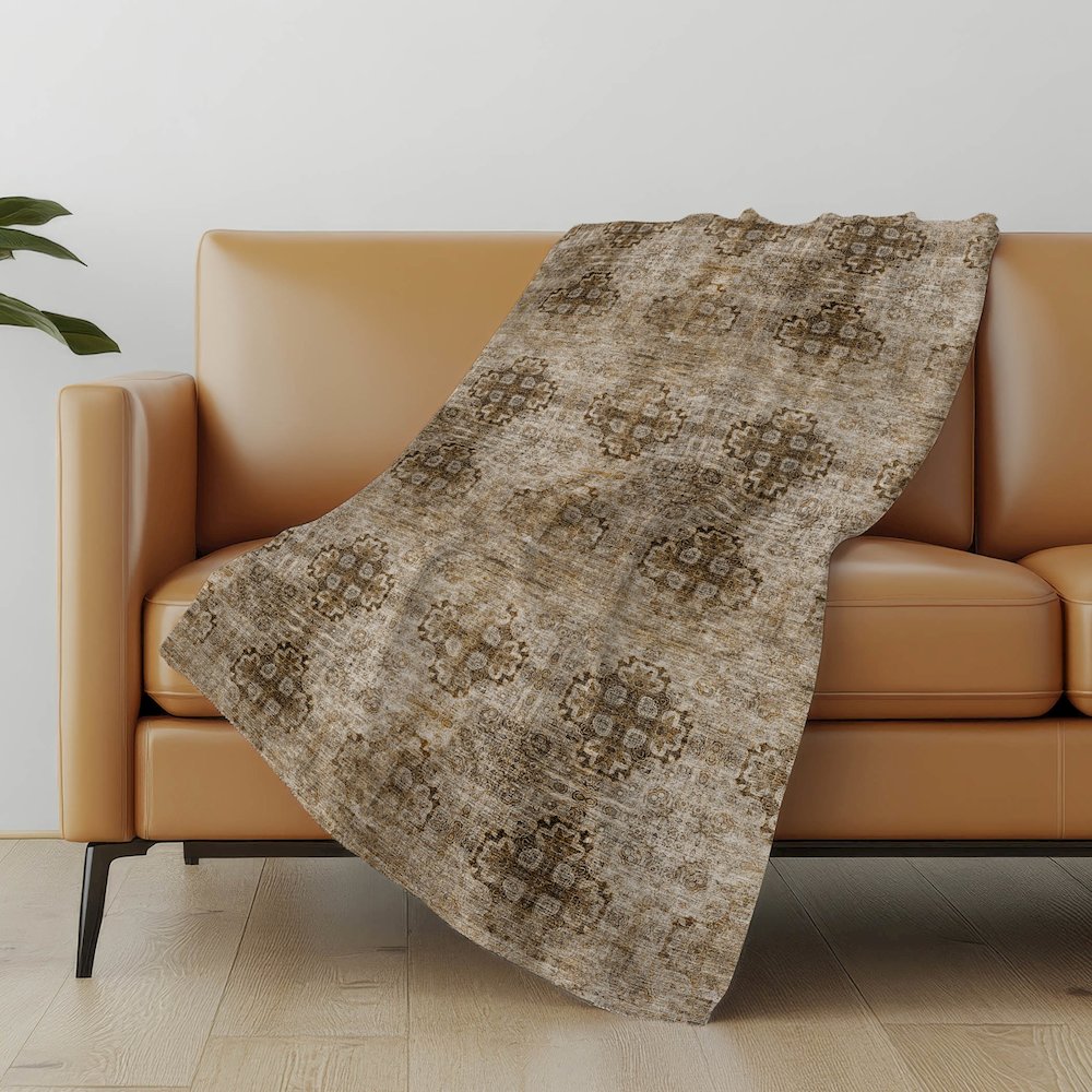 Premium Machine Washable ASB557 Taupe 50" x 70" Sherpa Throw Blanket. Picture 5