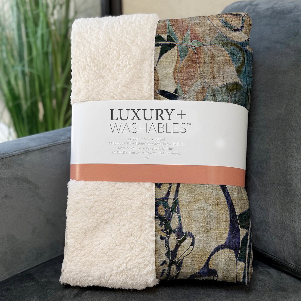 Premium Machine Washable ASB558 Beige 50" x 70" Sherpa Throw Blanket. Picture 3