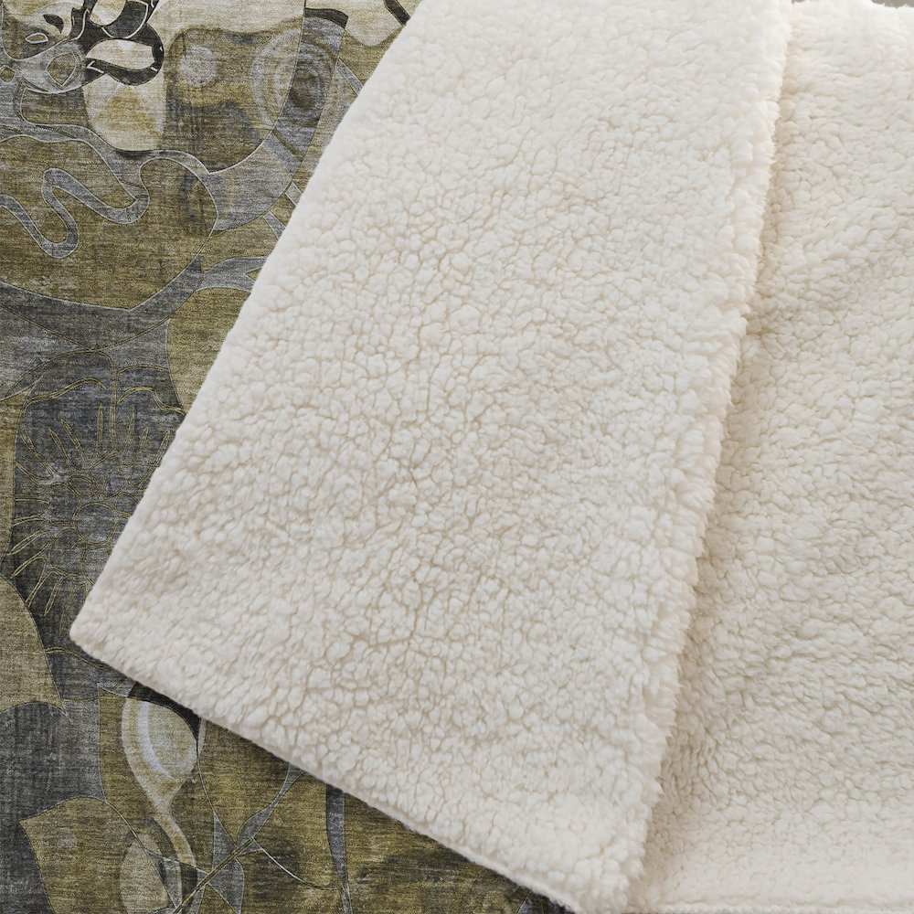 Premium Machine Washable ASB558 Brown 50" x 70" Sherpa Throw Blanket. Picture 2