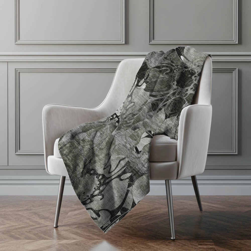 Premium Machine Washable ASB558 Gray 50" x 70" Sherpa Throw Blanket. Picture 4