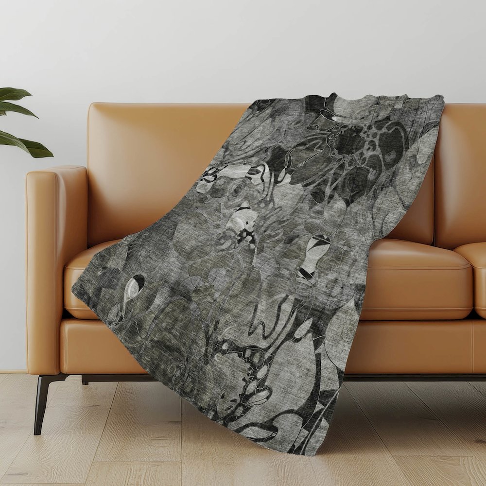Premium Machine Washable ASB558 Gray 50" x 70" Sherpa Throw Blanket. Picture 5