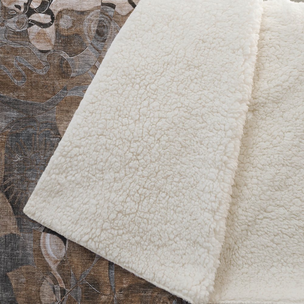 Premium Machine Washable ASB558 Paprika 50" x 70" Sherpa Throw Blanket. Picture 2