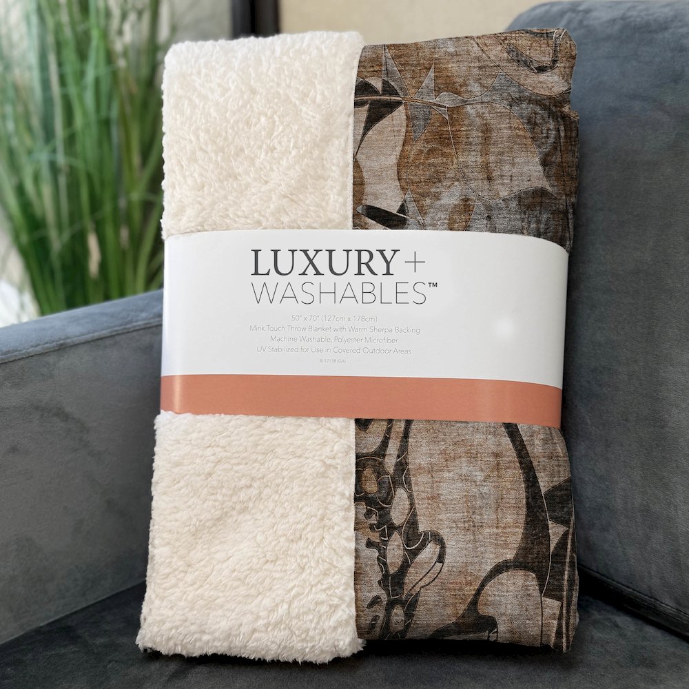 Premium Machine Washable ASB558 Paprika 50" x 70" Sherpa Throw Blanket. Picture 3