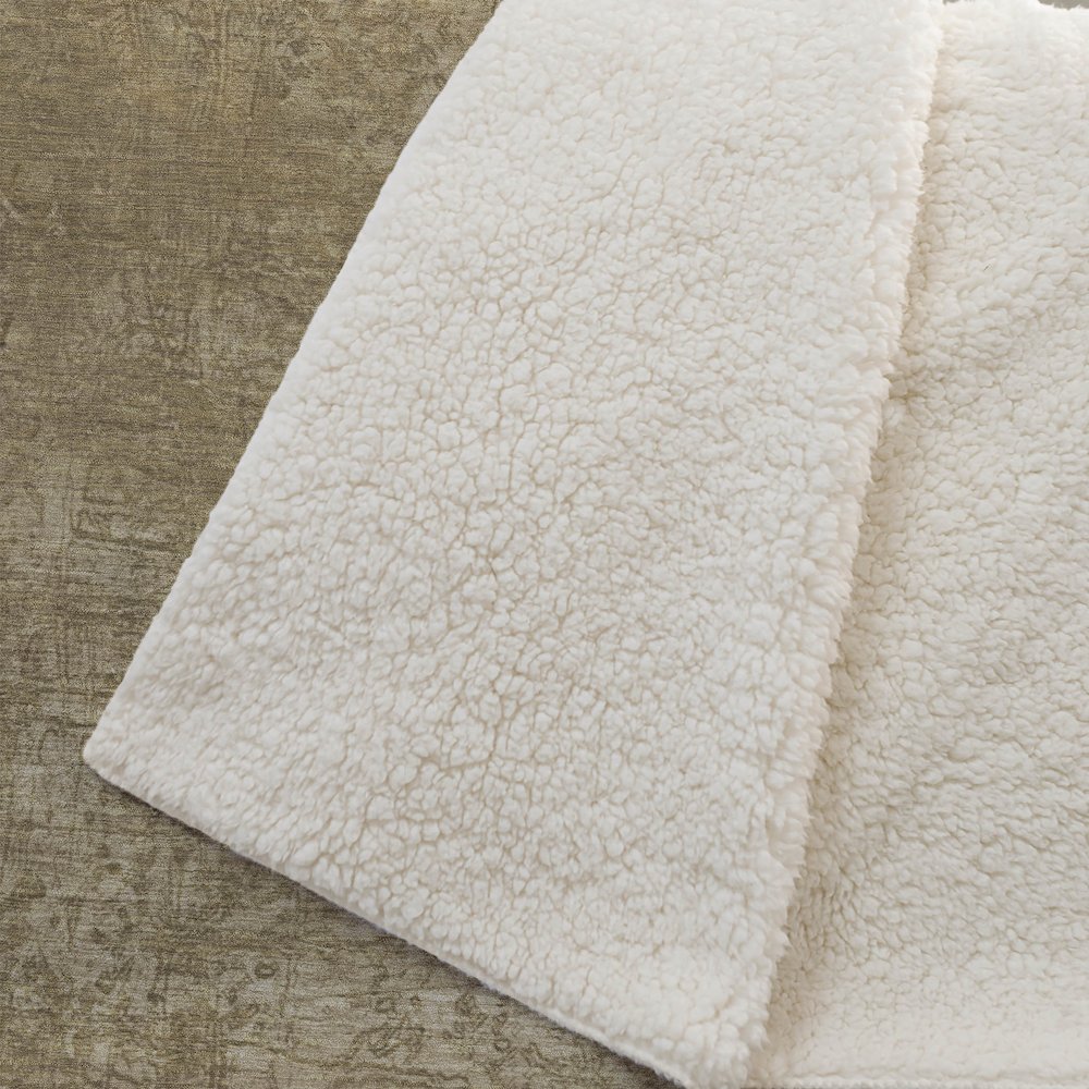 Premium Machine Washable ASB559 Beige 50" x 70" Sherpa Throw Blanket. Picture 2