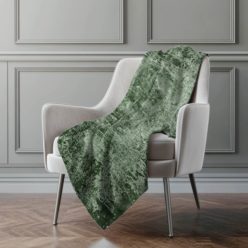 Premium Machine Washable ASB559 Emerald 50" x 70" Sherpa Throw Blanket. Picture 4