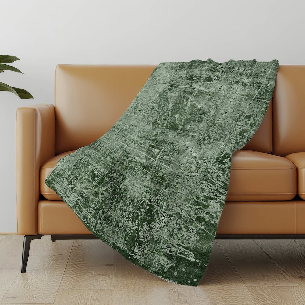 Premium Machine Washable ASB559 Emerald 50" x 70" Sherpa Throw Blanket. Picture 5