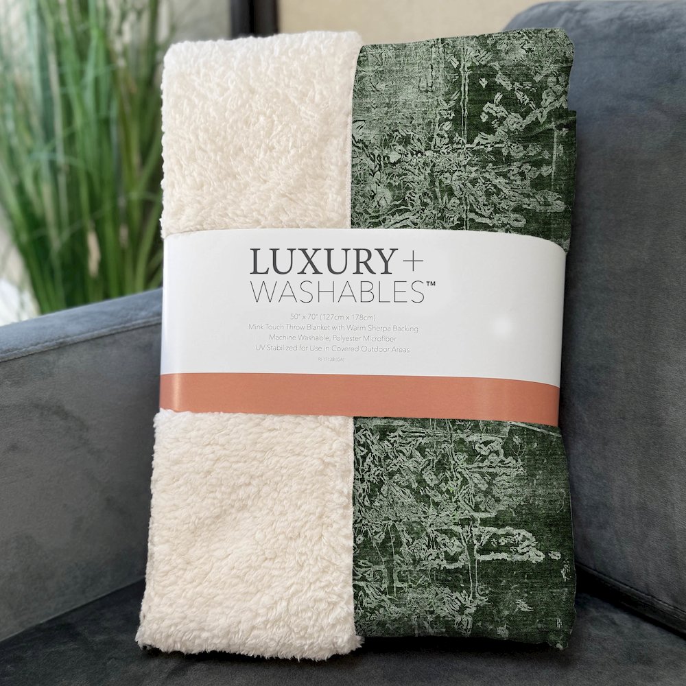 Premium Machine Washable ASB559 Emerald 50" x 70" Sherpa Throw Blanket. Picture 3