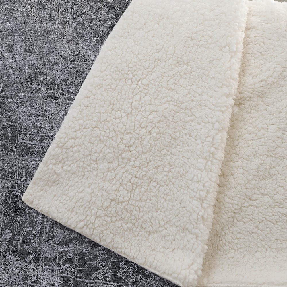 Premium Machine Washable ASB559 Gray 50" x 70" Sherpa Throw Blanket. Picture 2