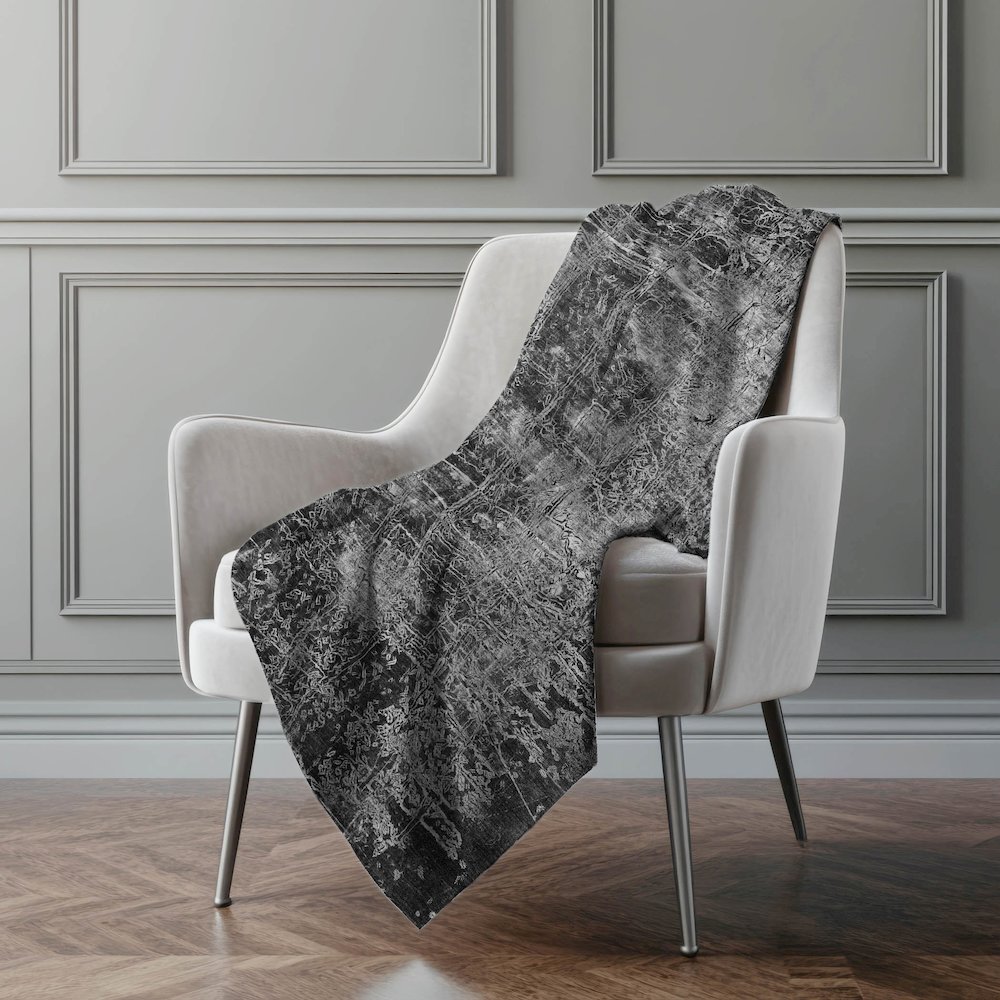 Premium Machine Washable ASB559 Gray 50" x 70" Sherpa Throw Blanket. Picture 4