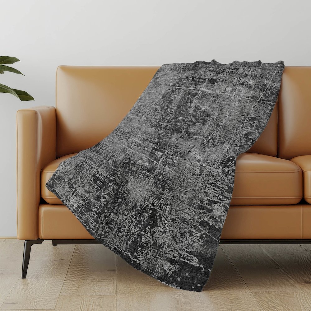Premium Machine Washable ASB559 Gray 50" x 70" Sherpa Throw Blanket. Picture 5