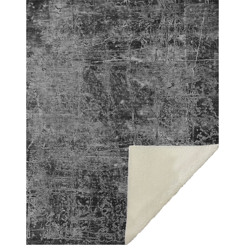 Premium Machine Washable ASB559 Gray 50" x 70" Sherpa Throw Blanket. Picture 1