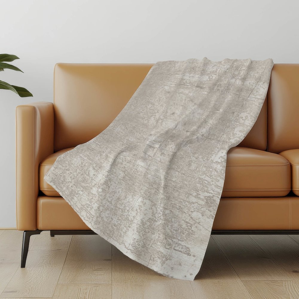 Premium Machine Washable ASB559 Ivory 50" x 70" Sherpa Throw Blanket. Picture 5