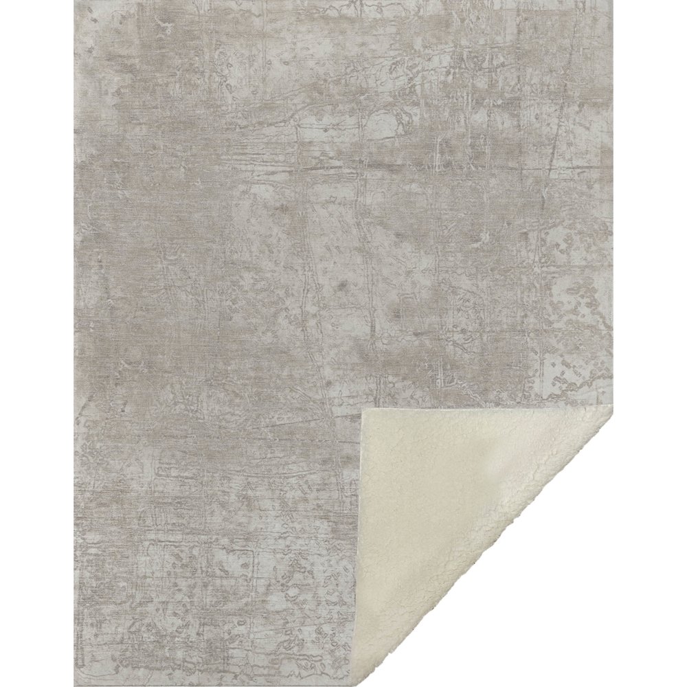 Premium Machine Washable ASB559 Ivory 50" x 70" Sherpa Throw Blanket. Picture 1