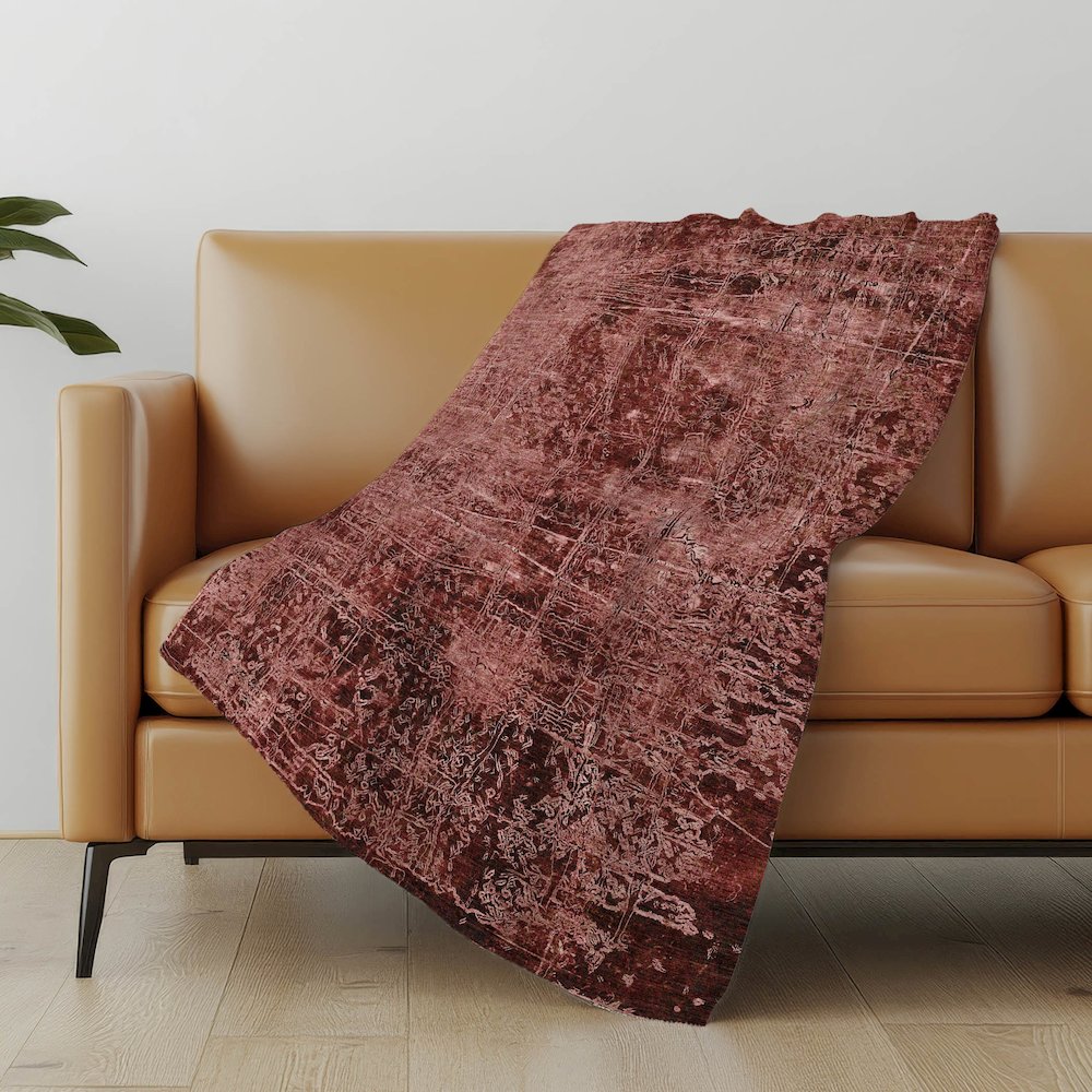 Premium Machine Washable ASB559 Merlot 50" x 70" Sherpa Throw Blanket. Picture 5