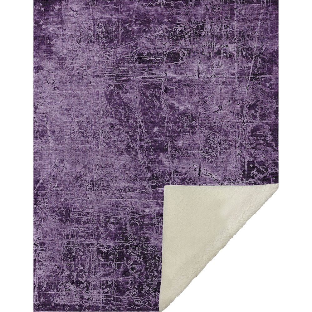 Premium Machine Washable ASB559 Purple 50" x 70" Sherpa Throw Blanket. Picture 1