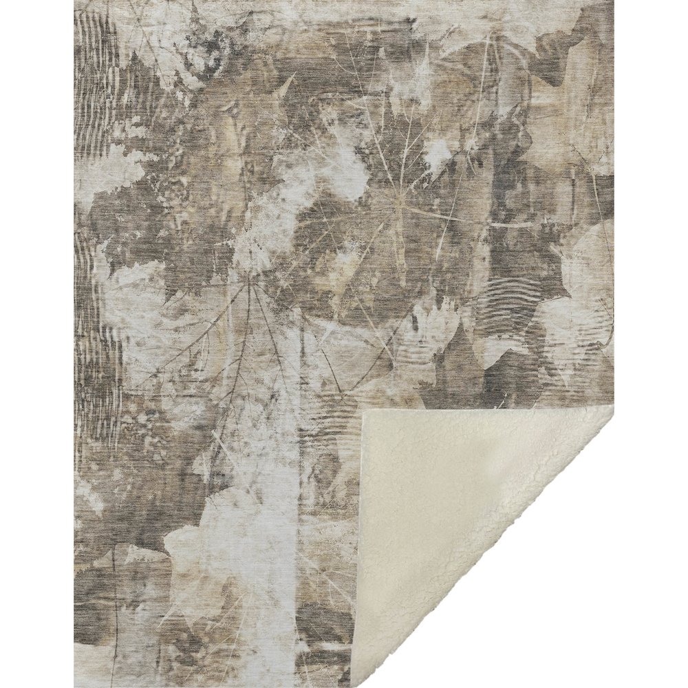 Premium Machine Washable ASB560 Beige 50" x 70" Sherpa Throw Blanket. Picture 1