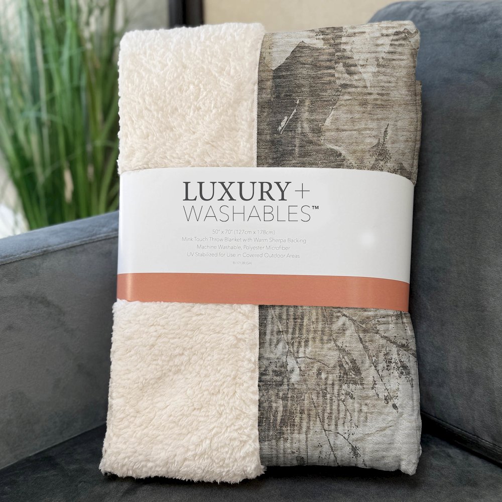 Premium Machine Washable ASB560 Beige 50" x 70" Sherpa Throw Blanket. Picture 3