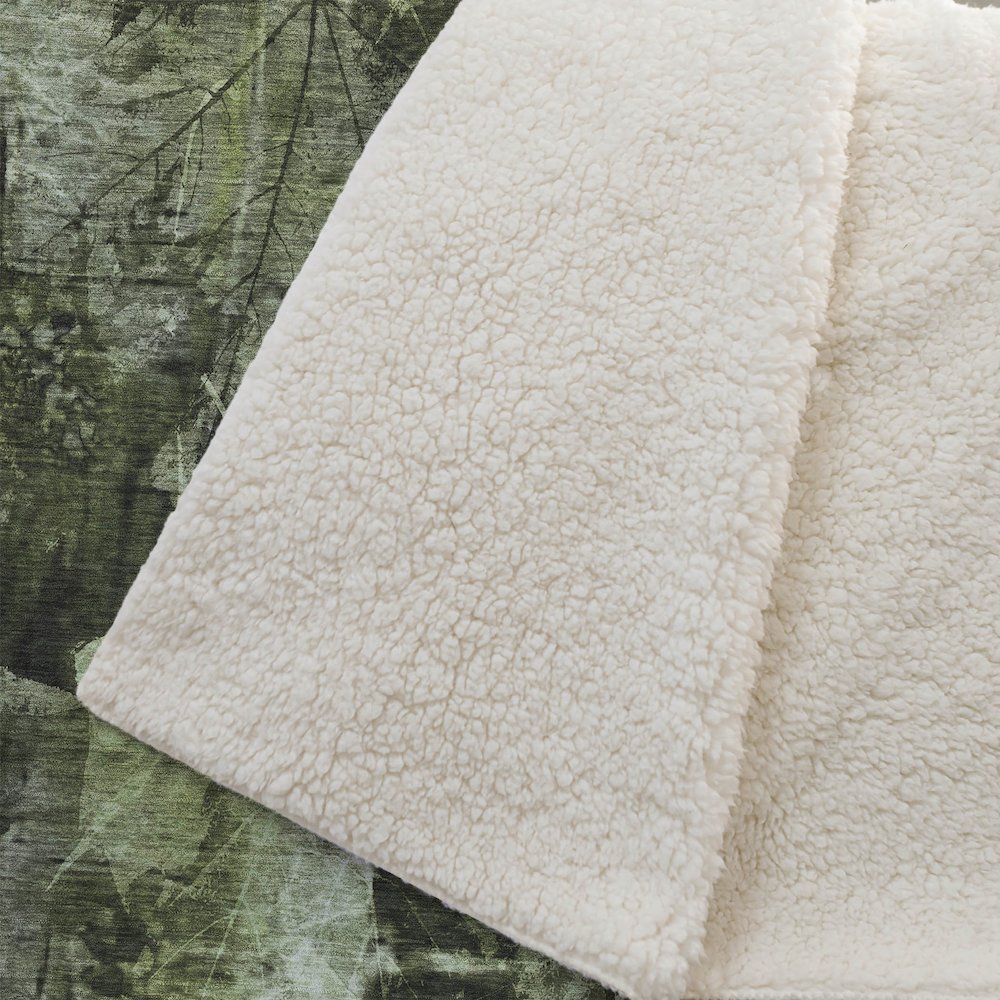 Premium Machine Washable ASB560 Green 50" x 70" Sherpa Throw Blanket. Picture 2