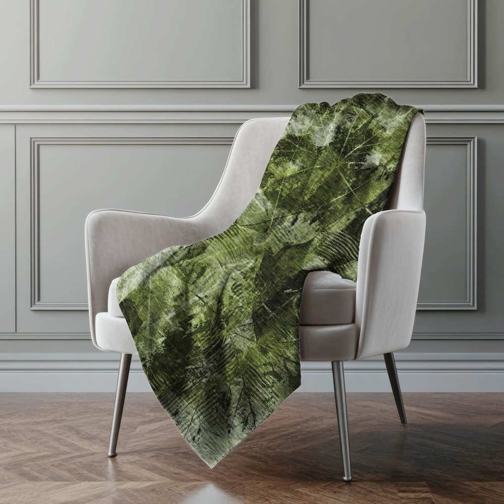 Premium Machine Washable ASB560 Green 50" x 70" Sherpa Throw Blanket. Picture 4