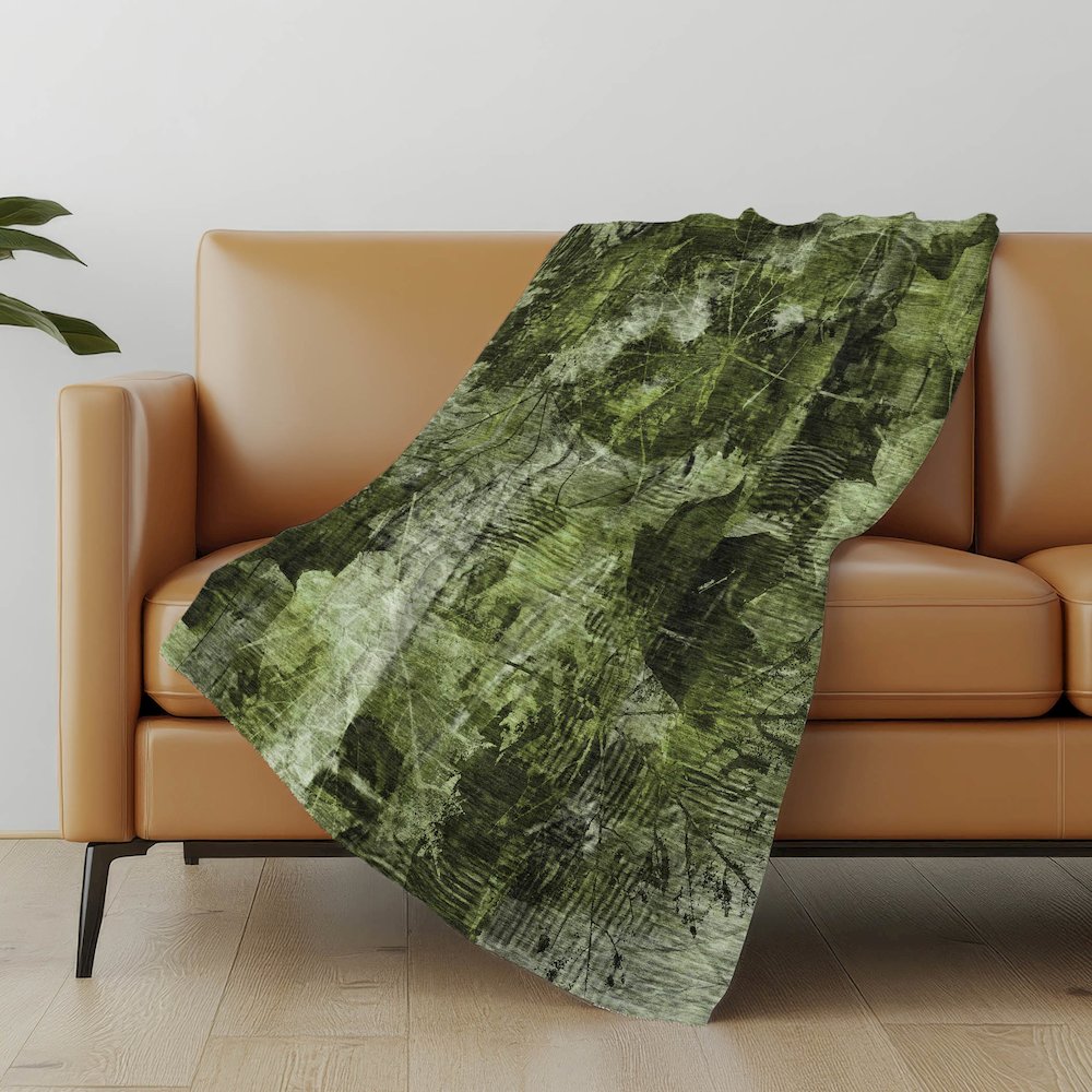 Premium Machine Washable ASB560 Green 50" x 70" Sherpa Throw Blanket. Picture 5
